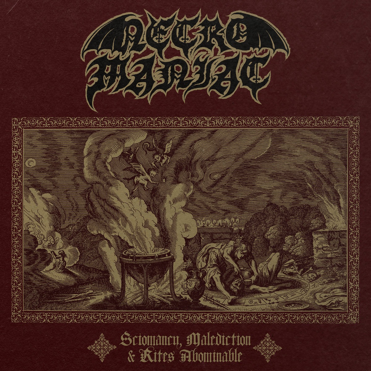 NECROMANIAC unleash their debut album, “Sciomancy, Malediction & Rites Abominable”