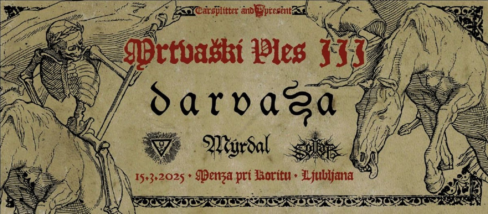 TOMORROW REMINDER (15.03)! MRTVAŠKI PLES vol. III: Darvaza, Kringa, Myrdal & Solfar in Ljubljana
